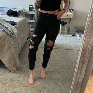Fit Jeans high waisted distressed mom jeans
